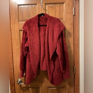 Cozy Maroon Sherpa Jacket